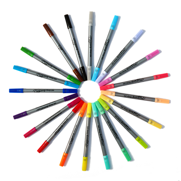 colourful fabric pens