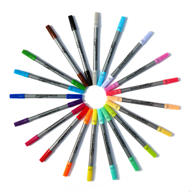 colourful fabric pens