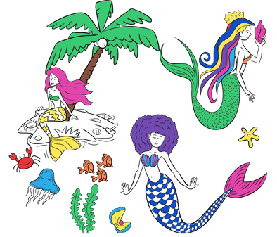 colour-in mermaid gifts