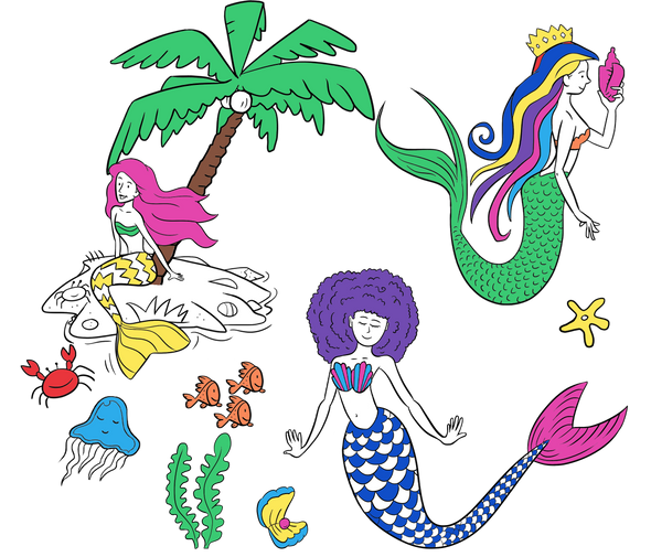 colour-in mermaid gifts
