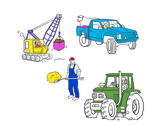 colour in cars, trucks and tractor gifts