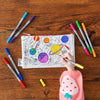 colouring space sheet Xmas present ideas for kids