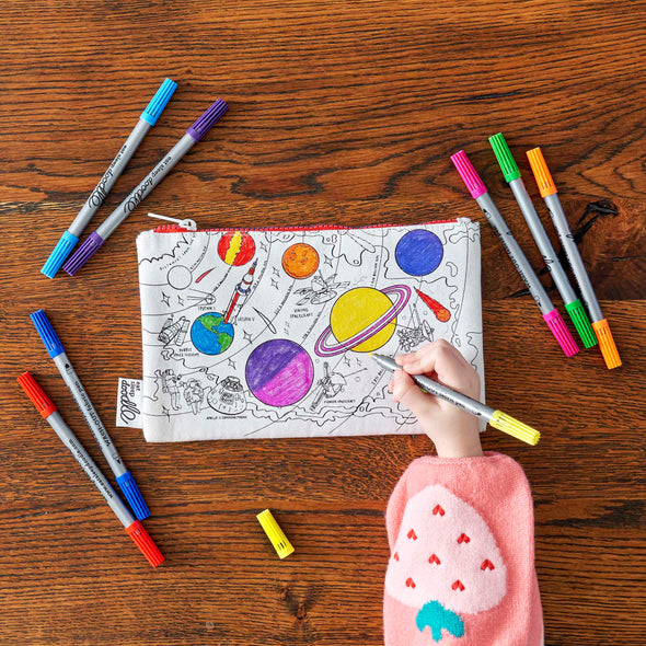 colouring space sheet Xmas present ideas for kids