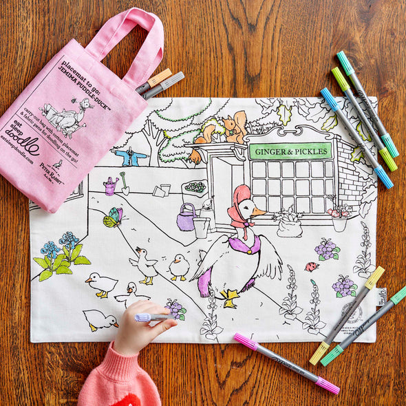 peter rabbit placemat with pink carry bag