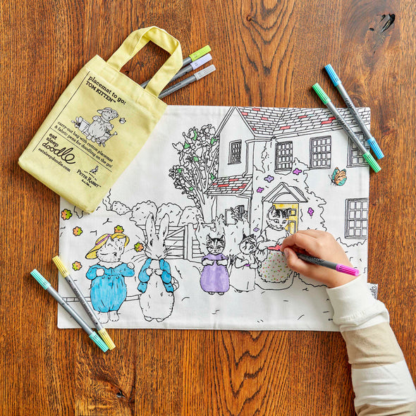 peter rabbit placemat with yellow carry bag