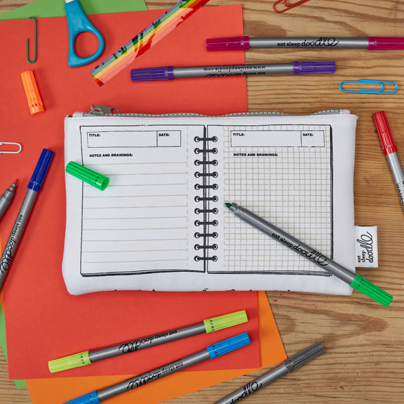 pencil case with notepad design