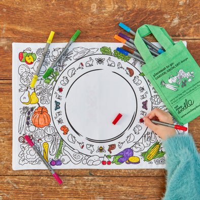 garden, grow, eat placemat to go - party pack of 10