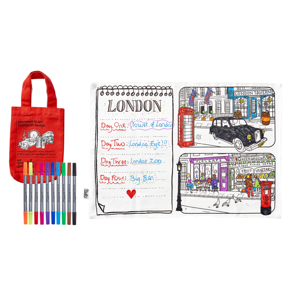 London placemat to go - party pack of 10