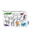 animals on side of world map pencil case coloured in