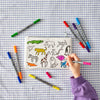 world map pencil case with animals on the side