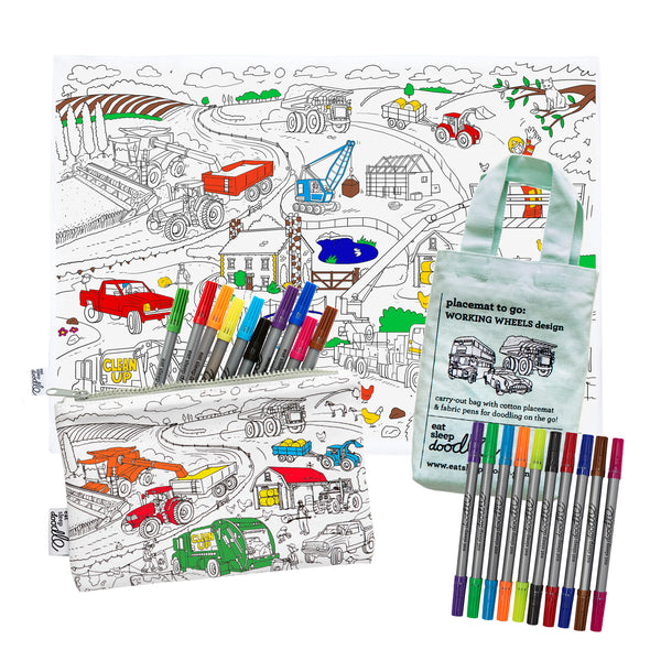 cars, trucks & tractors colour in bundle