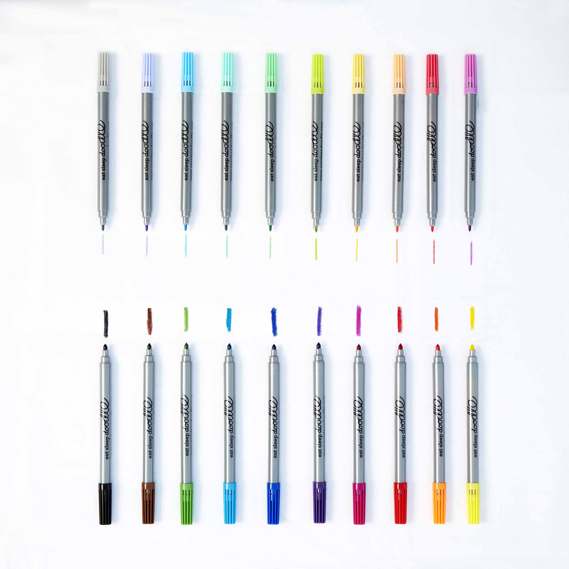 artist set of 20 coloured wash-out pens