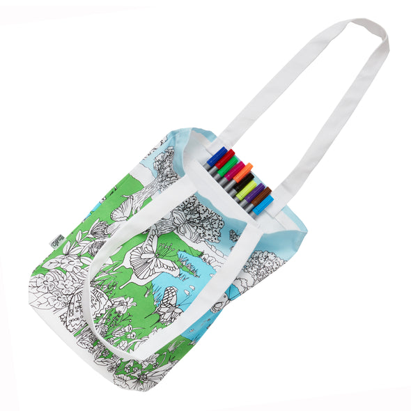 washable school bag with pens