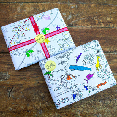 colour-in wrapping paper