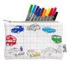 car design pencilcase coloured in