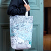 cotton shopper tote bag with pond life design