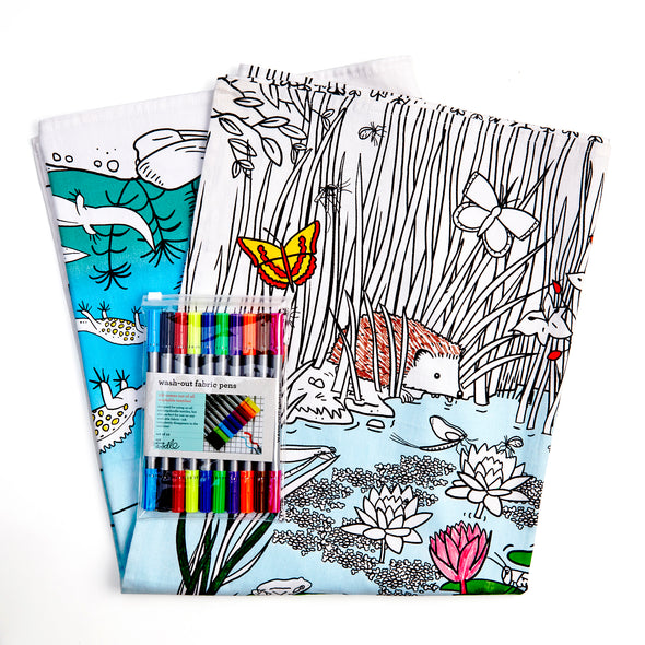 washable cotton tablecloth with pens Xmas present ideas for kids
