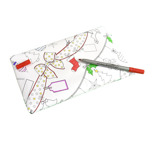 colour in Christmas wrapping paper (3 sheets)