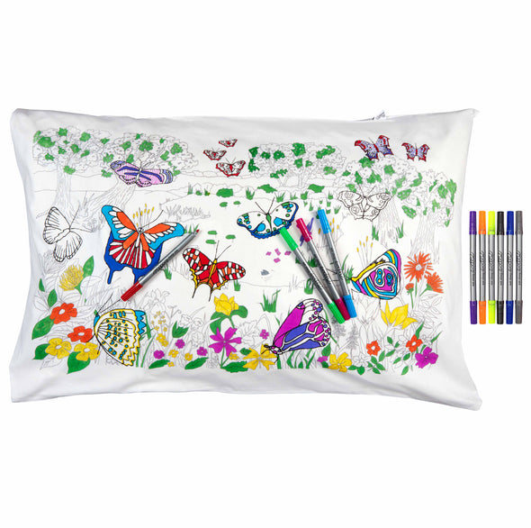 colour in butterfly pillowcase