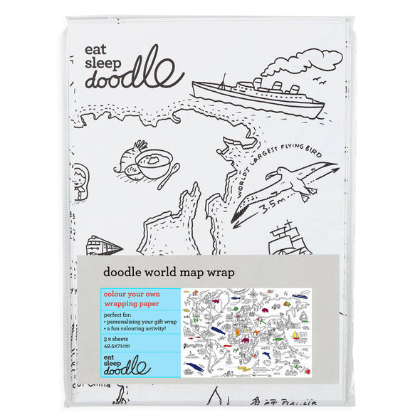 world map wrapping paper